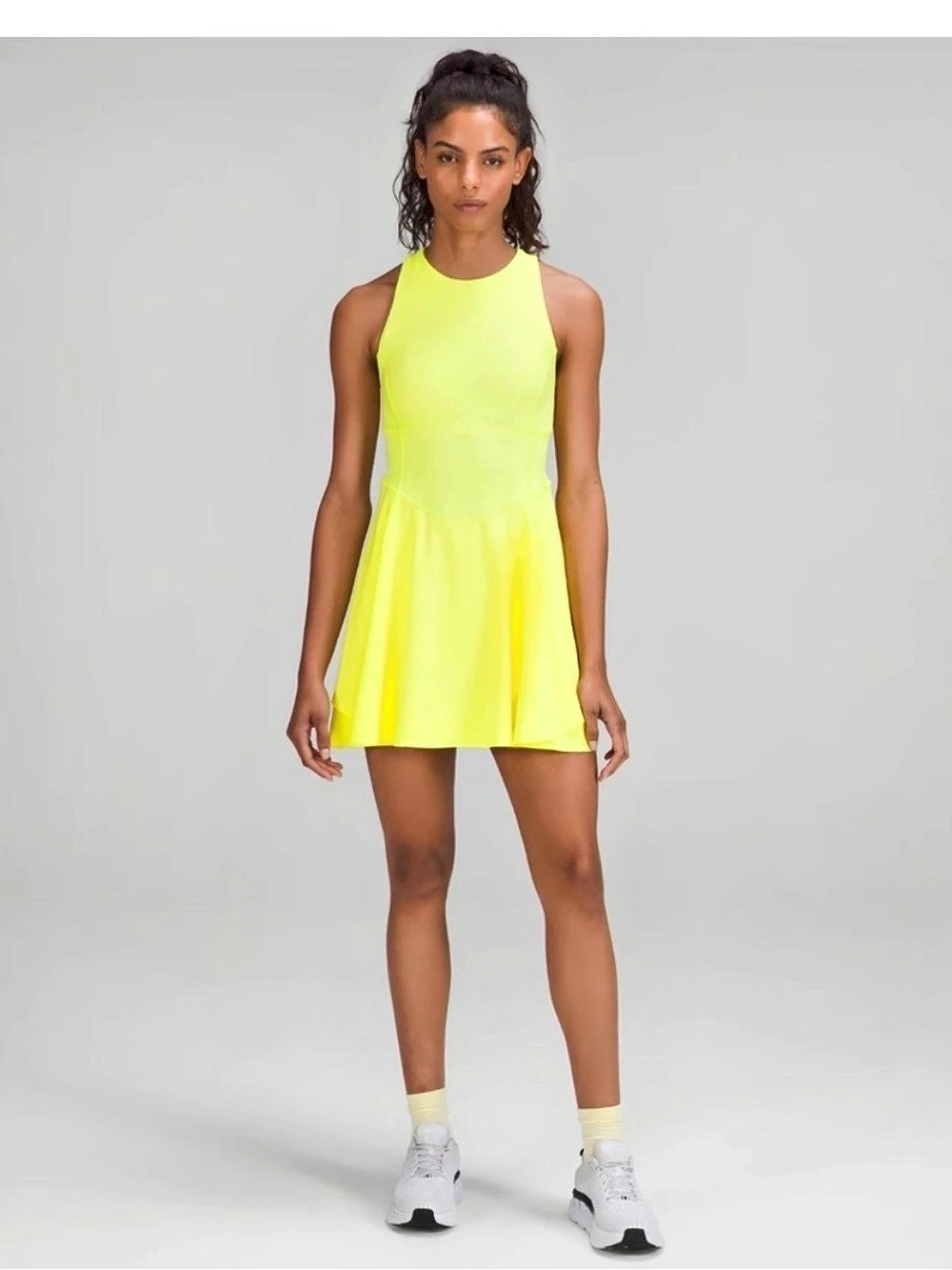 Lululemon Court Crush Dress Yellow Mini Athletic Dress